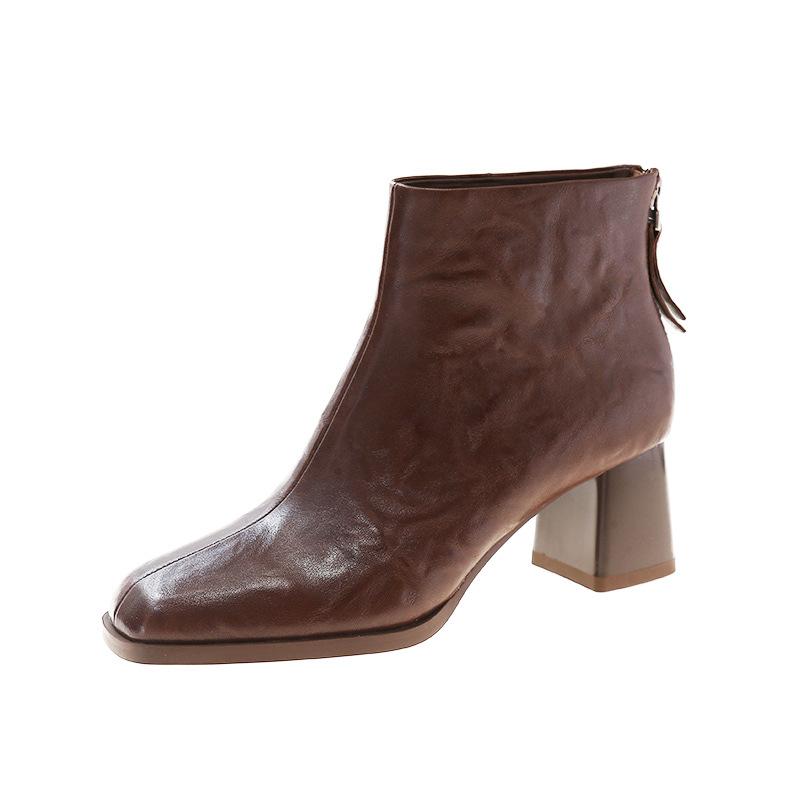 La botte cuir bout carré Hedda Femme Femme | Talons hauts Chaussures Femme