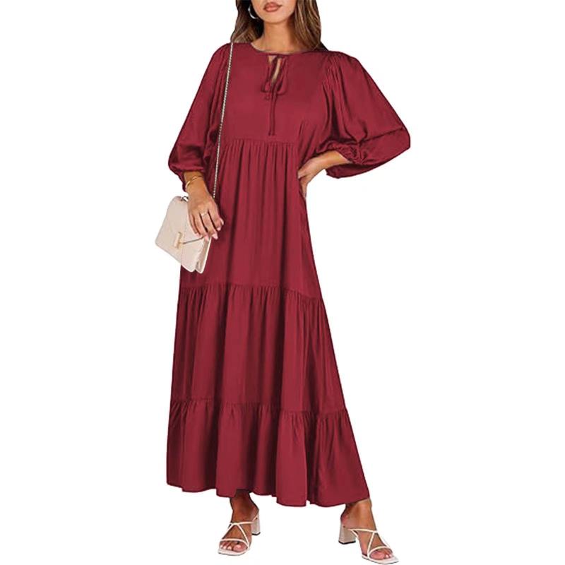 La longue robe portefeuille texturée | Robes Robes Femme