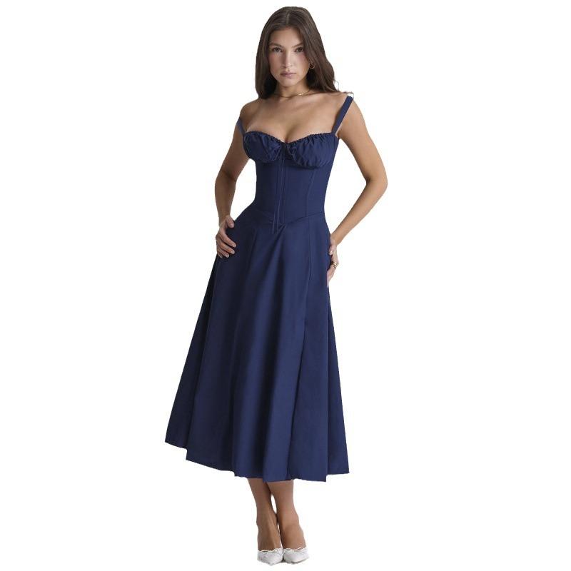 La robe ample popeline marine | Robes Robes Femme