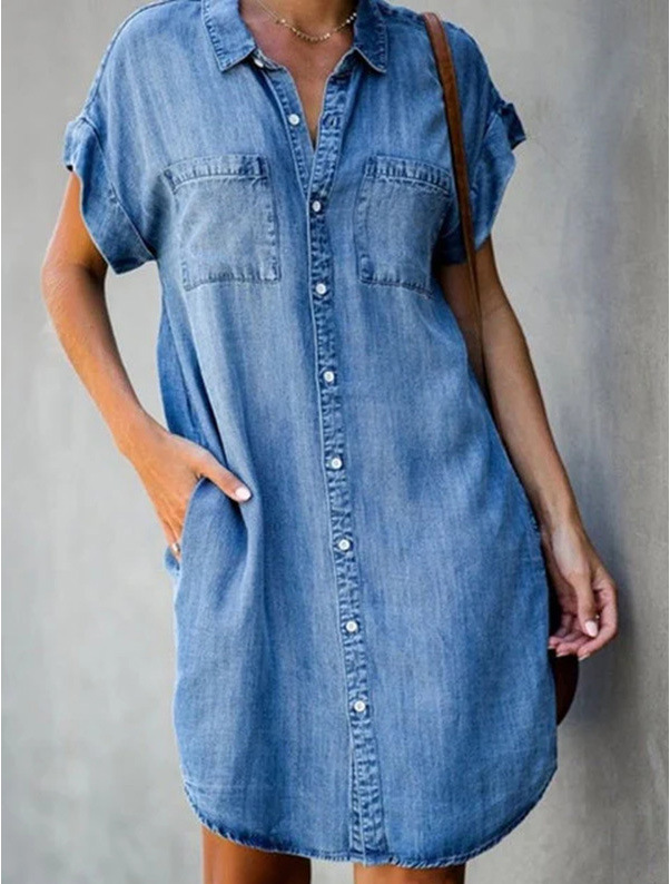 La robe chemise denim coton biologique | Robes Robes Femme